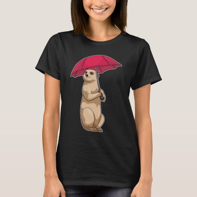 Meerkat Rain Umbrella T-Shirt (Front)
