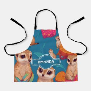 Meerkat Rainbow Colorful Personalized Pattern Apron