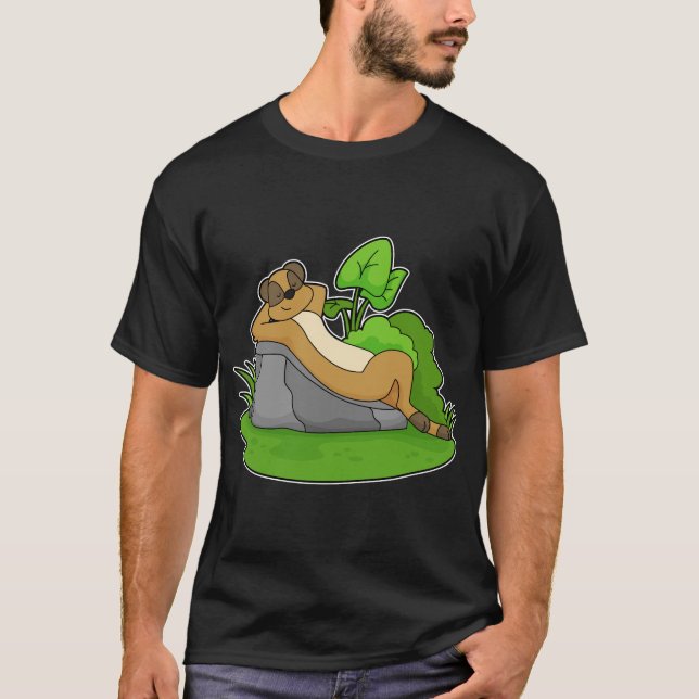 Meerkat Relaxing Rock T-Shirt (Front)