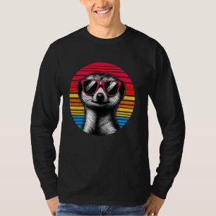 Meerkat Retro Vintage Sunset Animal Sunglasses 70s T-Shirt