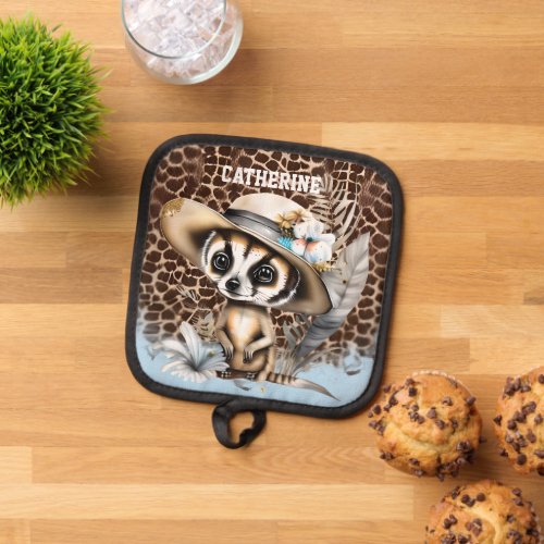 Meerkat safari jungle wild animal zoo skin pattern pot holder