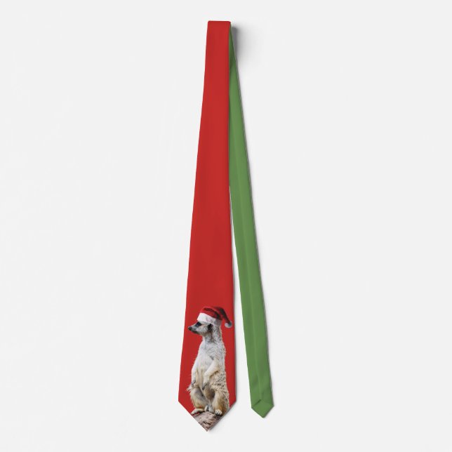 Meerkat Santa Claus Neck Tie (Front)
