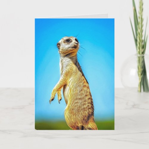 Meerkat Sentinel Digital PhotoArt Blank Card