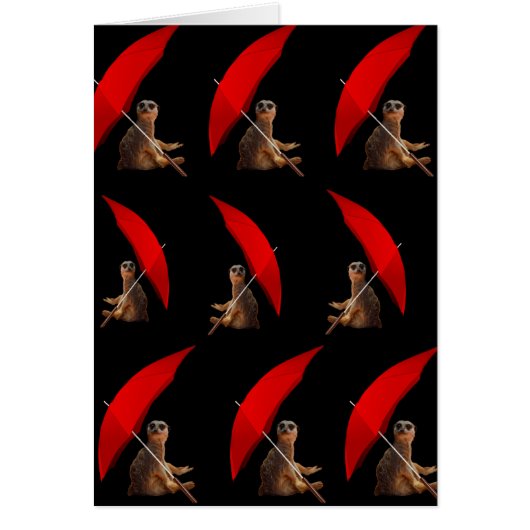 Meerkat Sitting Under Umbrella, Cards (Front)