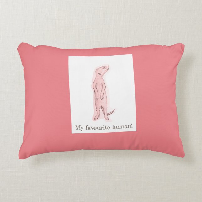 Meerkat Spirit Animal Adorable Original Art Accent Pillow (Front)
