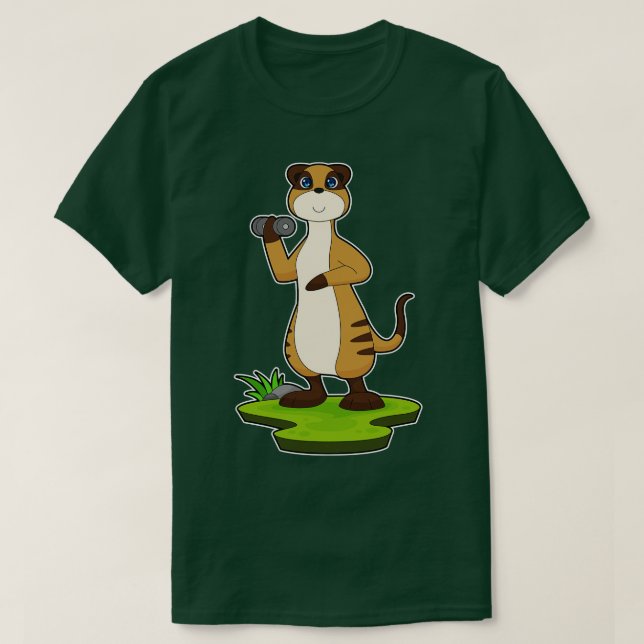 Meerkat Strength training Dumbbell T-Shirt (Design Front)