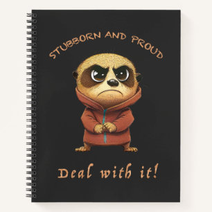 Meerkat Stubborn Deal With It Cute Adorable Funny Notebook
