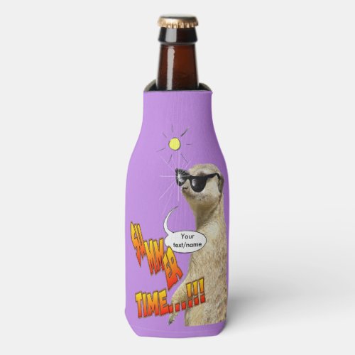 Meerkat Summer Time Customizable Bottle Cooler