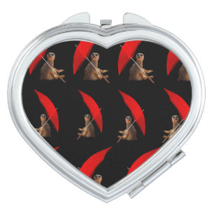 Meerkat Sun Smart Pattern, Compact Mirror