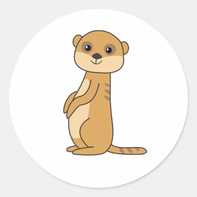 Meerkat Sweet Animals For Children Classic Round Sticker (Front)
