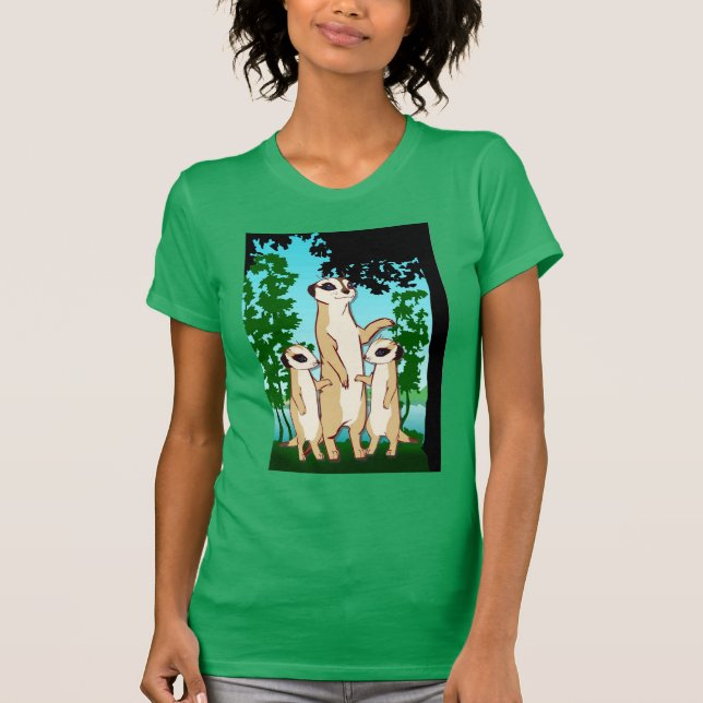 Meerkat T shirt, Family walk T-Shirt (Front)