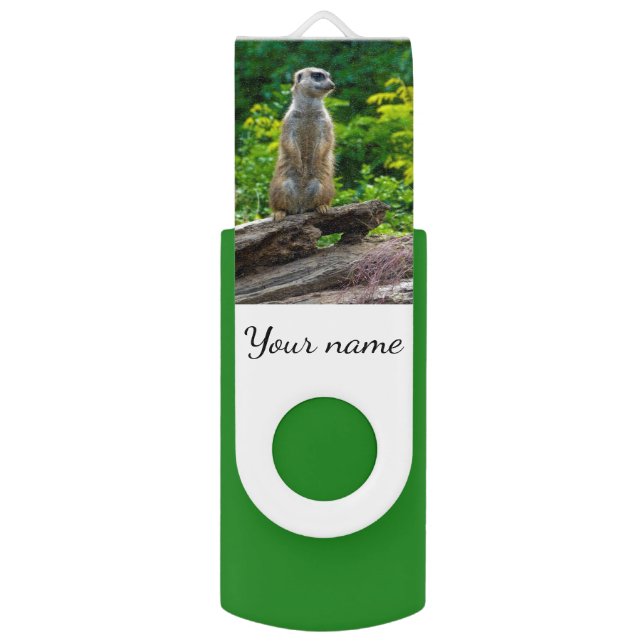 Meerkat USB swivel flash drive 8GB (Back (Vertical))