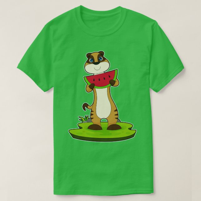 Meerkat Watermelon Fruit T-Shirt (Design Front)