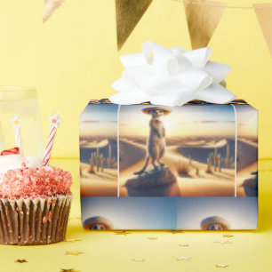 Meerkat Wearing a Mexican Sombrero Wrapping Paper