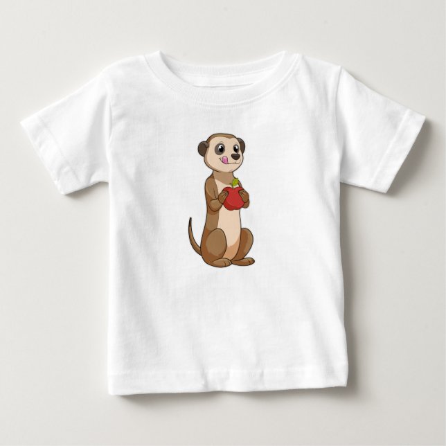 Meerkat with Apple Baby T-Shirt (Front)