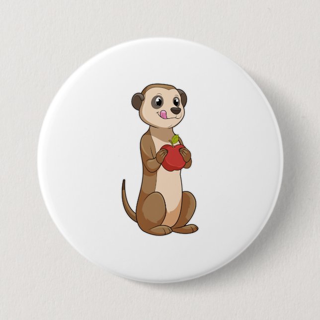 Meerkat with Apple Button (Front)