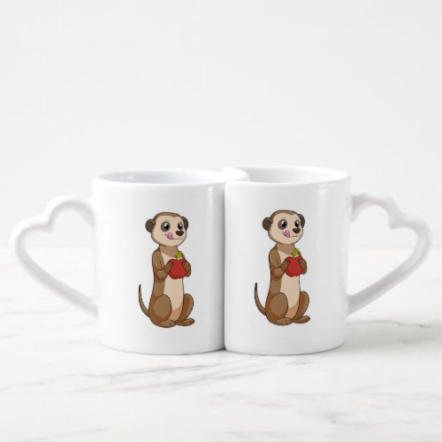 Meerkat with Apple Coffee Mug Set