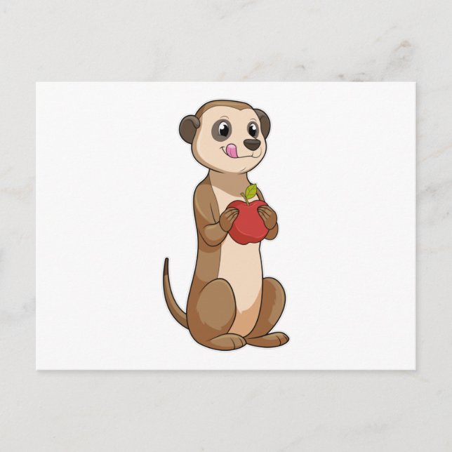 Meerkat with Apple Postcard (Front)