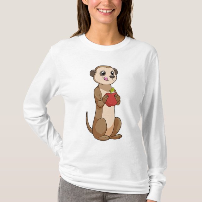Meerkat with Apple T-Shirt (Front)