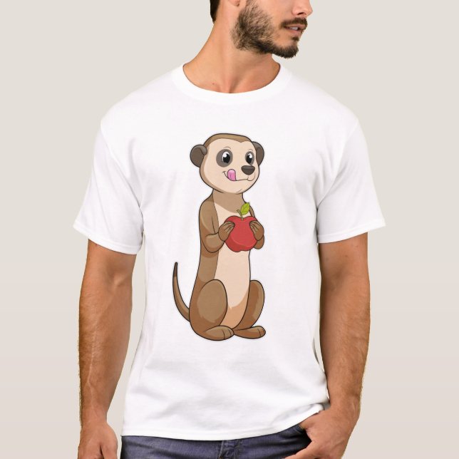 Meerkat with Apple T-Shirt (Front)