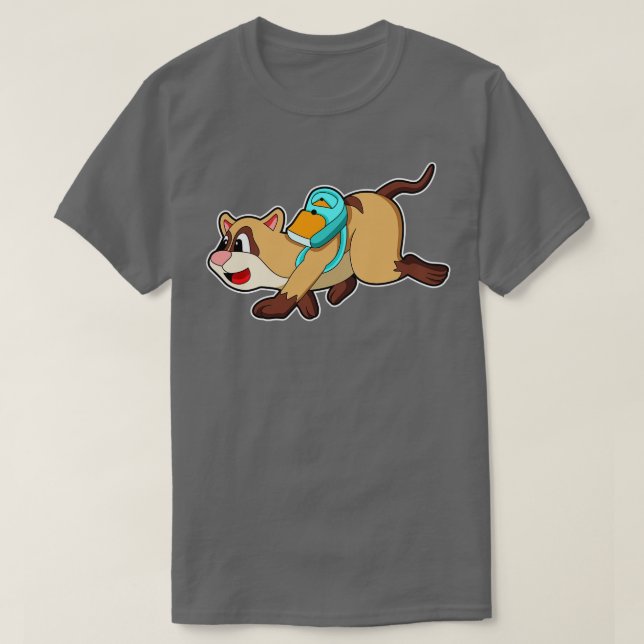 Meerkat with Backpack 2 T-Shirt (Design Front)