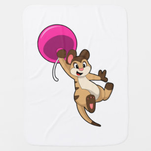Meerkat with Balloon Baby Blanket