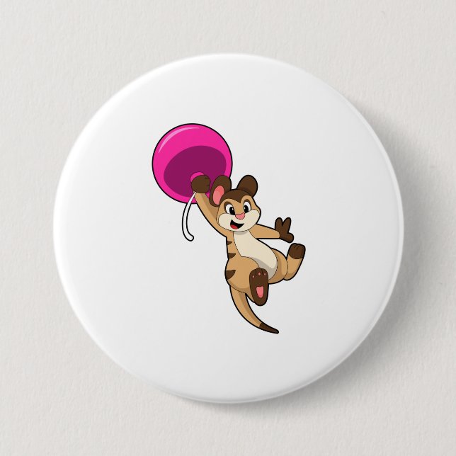 Meerkat with Balloon Button (Front)