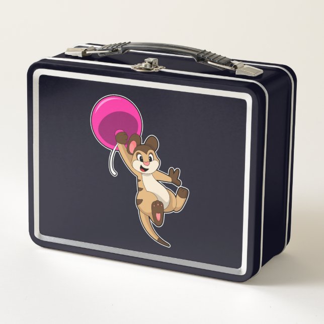 Meerkat with Balloon Metal Lunch Box (Front)