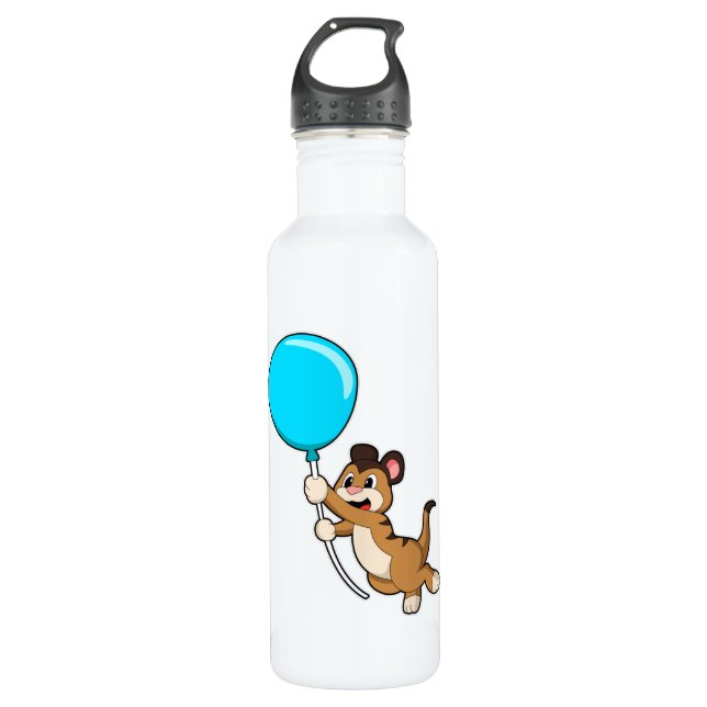 Meerkat with Balloon Stainless Steel Water Bottle (Front)