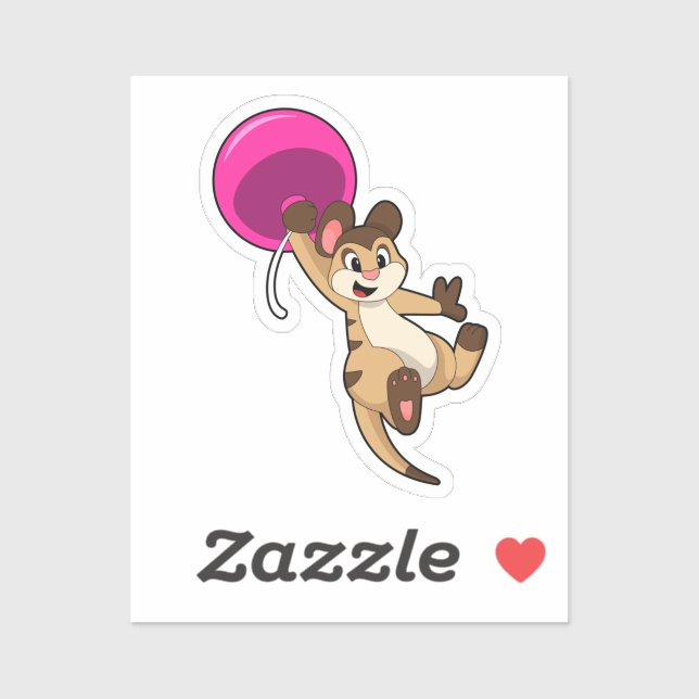 Meerkat with Balloon Sticker (Sheet)