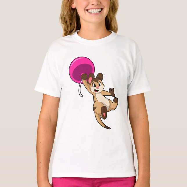Meerkat with Balloon T-Shirt (Front)