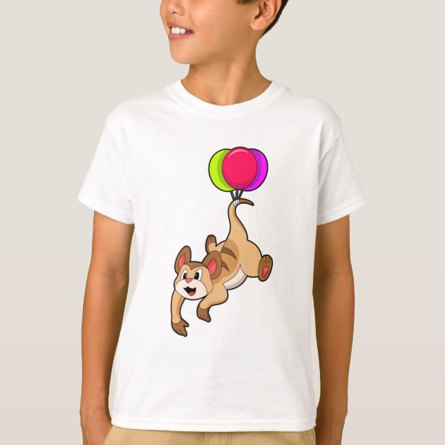 Meerkat with Balloon T-Shirt (Front)