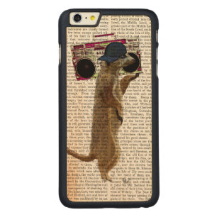 Meerkat with Boom Box Ghetto Blaster 2 Carved Maple iPhone 6 Plus Case