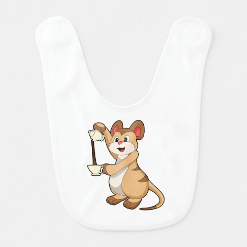 Meerkat with Coffee pot  CoffeePNG Baby Bib