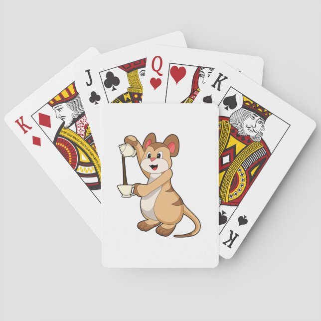 Meerkat with Coffee pot & Coffee.PNG Poker Cards (Back)