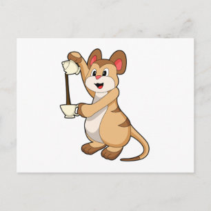 Meerkat with Coffee pot & Coffee.PNG Postcard