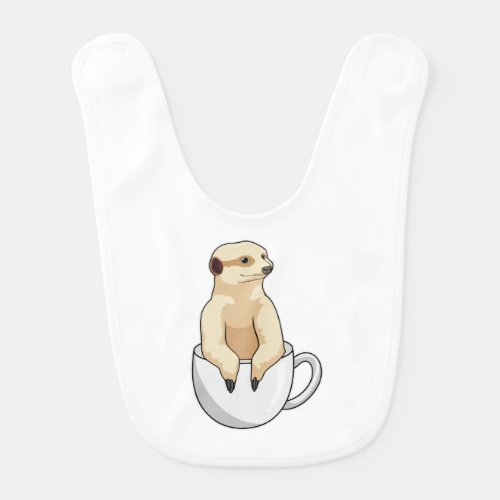 Meerkat with Cup of Coffee Baby Bib