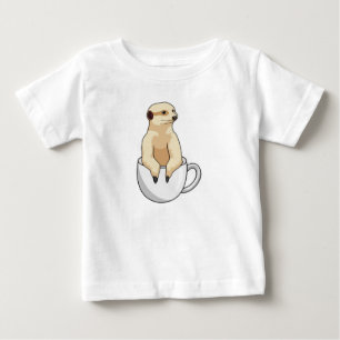 Meerkat with Cup of Coffee Baby T-Shirt
