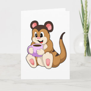 Meerkat with Cup of Coffee Card