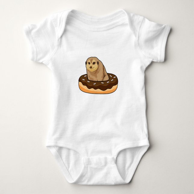 Meerkat with Donut Baby Bodysuit (Front)