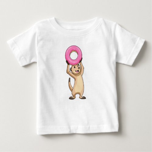 Meerkat with Donut Baby T_Shirt