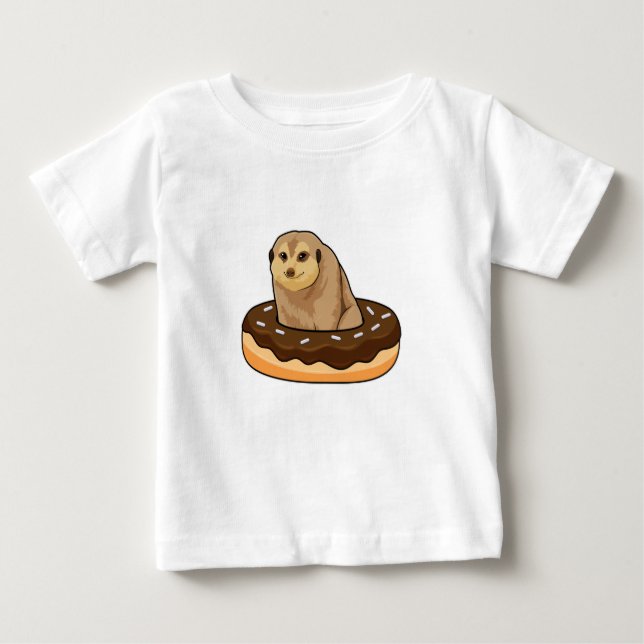 Meerkat with Donut Baby T-Shirt (Front)