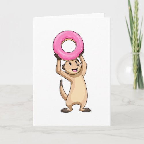 Meerkat with Donut Card