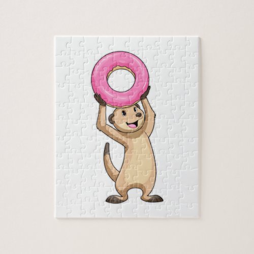 Meerkat with Donut Jigsaw Puzzle