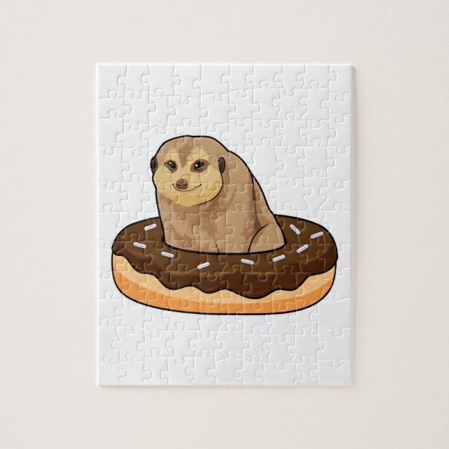 Meerkat with Donut Jigsaw Puzzle (Vertical)