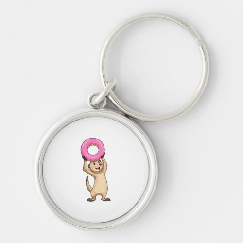 Meerkat with Donut Keychain