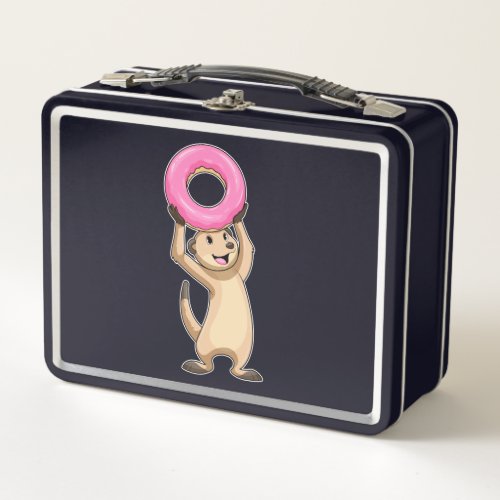 Meerkat with Donut Metal Lunch Box