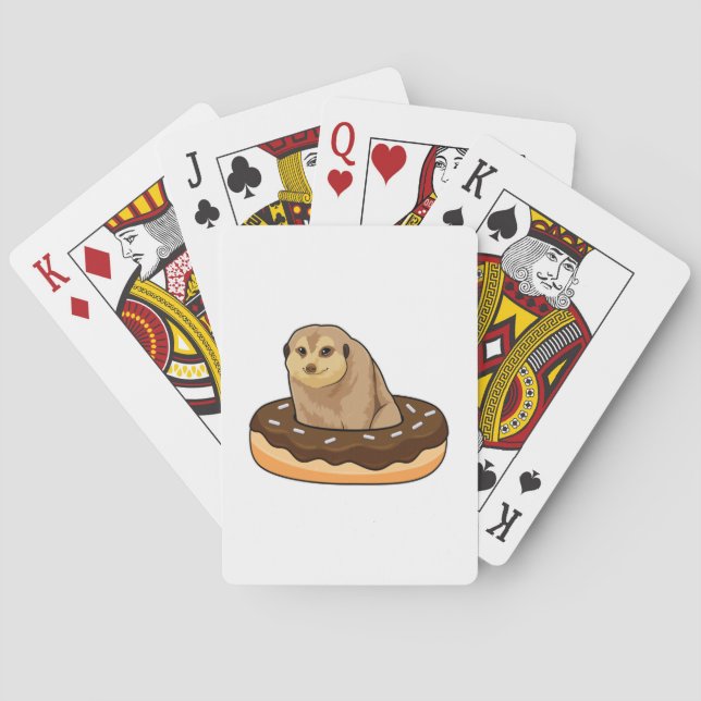 Meerkat with Donut Poker Cards (Back)