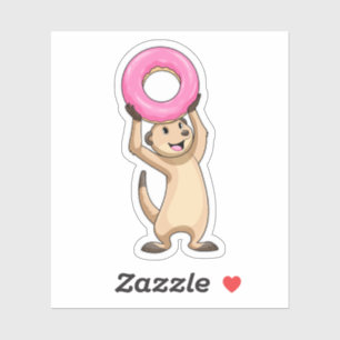 Meerkat with Donut Sticker