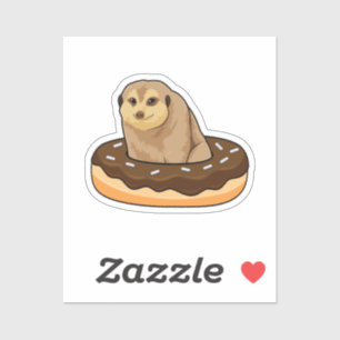 Meerkat with Donut Sticker